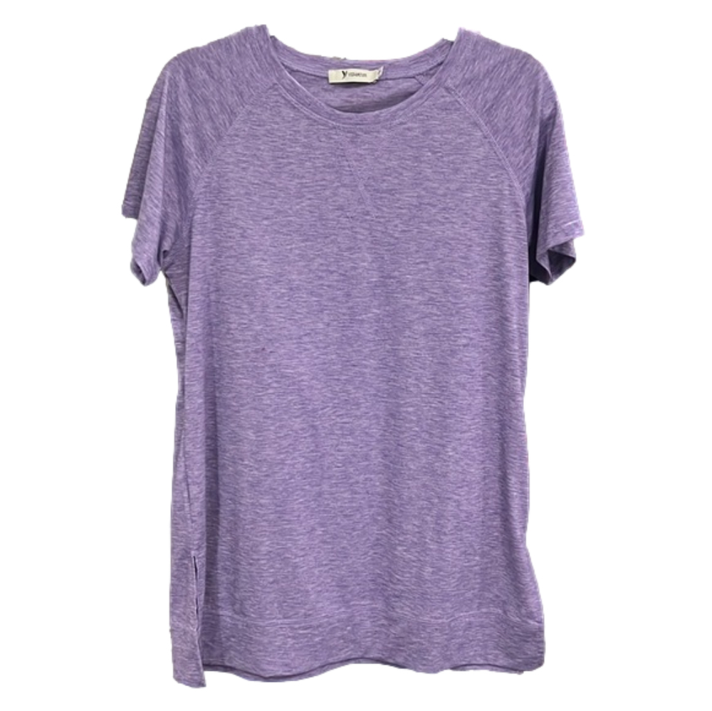 Yidarton heathered purple top large. Crew neck. Short sleeve.